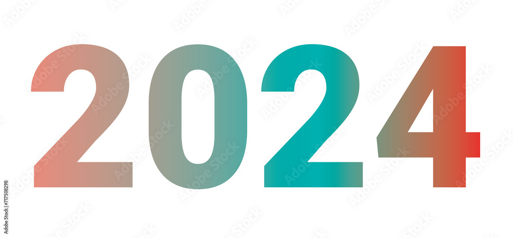 the number two thousand and twenty-four with combined color gradations which refers to an aesthetic and harmonious color combination
the number two thousand and twenty-four with combined color gradations which refers to an aesthetic and harmonious color combination