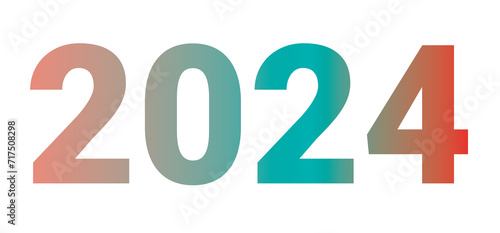 the number two thousand and twenty-four with combined color gradations which refers to an aesthetic and harmonious color combination 