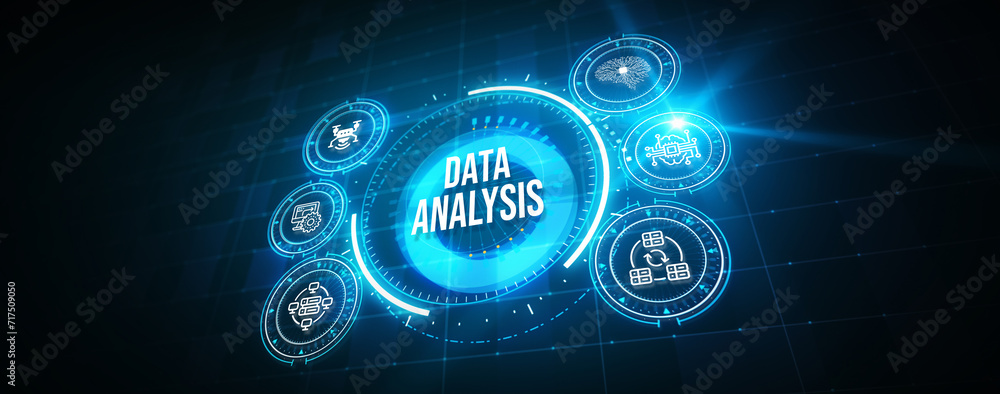 Data Analysis for Business and Finance Concept. Information report for digital business strategy. Business, technology, internet and networking concept. 3d illustration Data Analysis for Business and Finance Concept. Information report for digital business strategy. Business, technology, internet and networking concept. 3d illustration