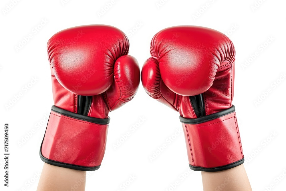 White background with red boxing gloves