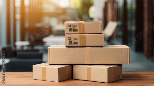 stack of boxes on the table © Nice Seven
