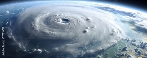 View from Space  Earth s Surface with Hurricane and Extreme Weather