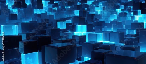 Futuristic Tech: Blue Rectangular Background Material