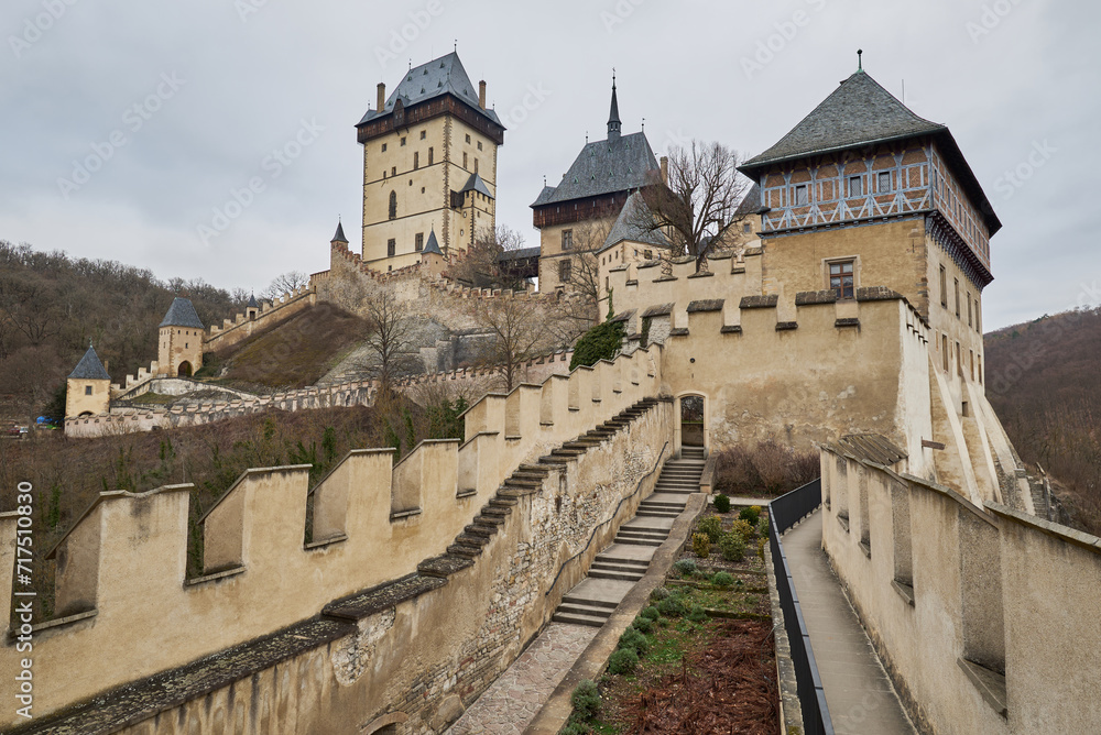 Fototapeta premium Karlstejn famous gothic Bohemian castle near Prague capital of Czech Republic