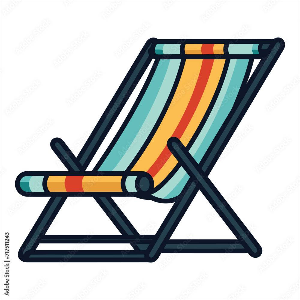 beach chair flat icon outline in the style of simple vector beach chair flat icon outline in the style of simple vector