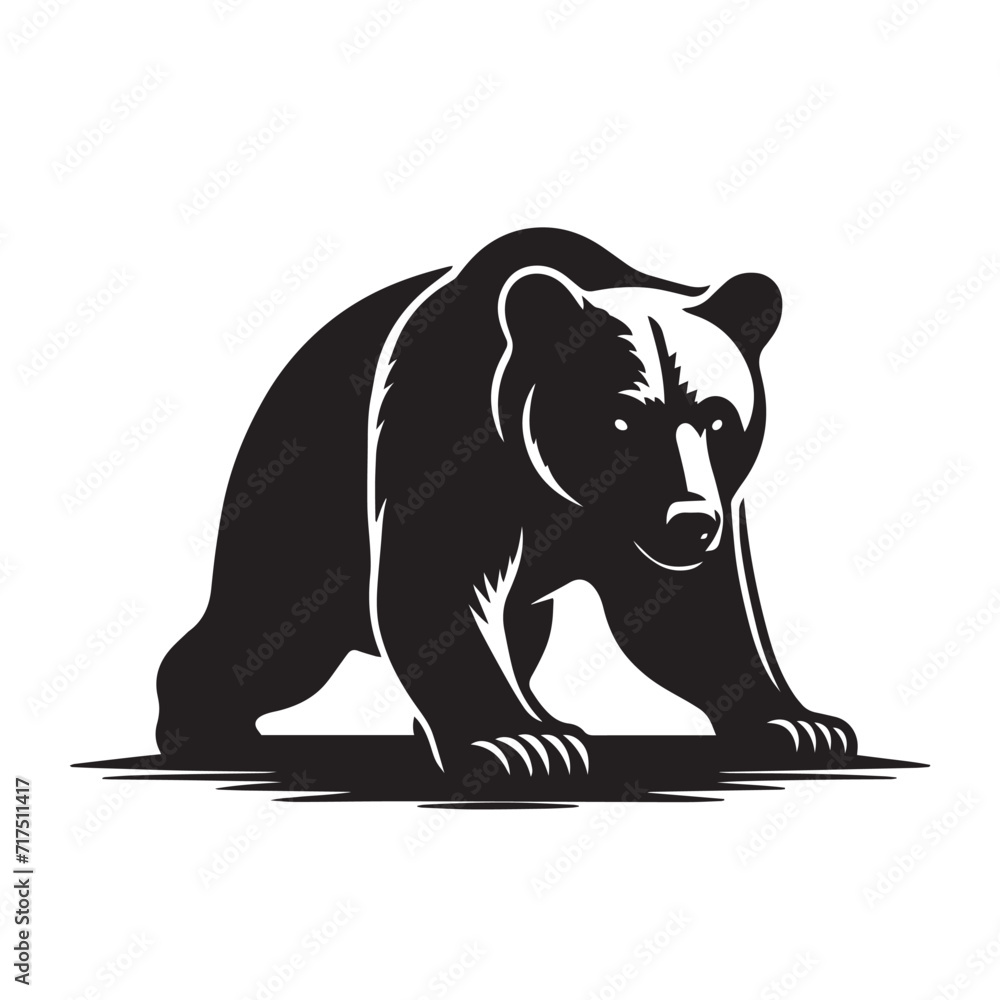 Fototapeta premium Big Bear With Paw Lifted