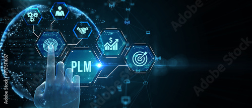 Vászonkép PLM Product lifecycle management system technology concept