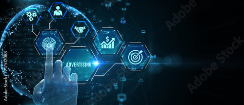 Advertising Marketing Plan Branding Business Technology concept. 3d illustration