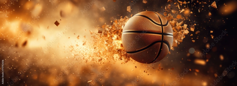 A basketball engulfed in fiery flames, creating a visually intense and dynamic scene. A basketball engulfed in fiery flames, creating a visually intense and dynamic scene.