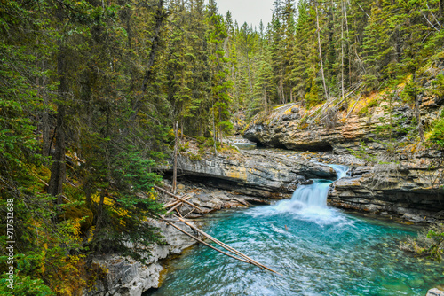 Johnston Canyon Falls in Banff National Park  Canadian Rockies  Alberta  Canada