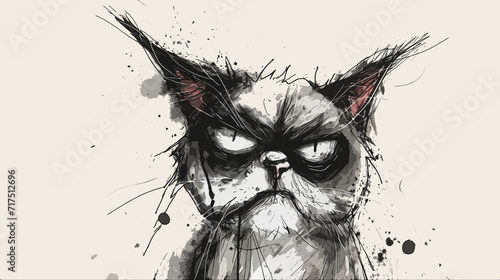 funny grumpy cat cartoon photo