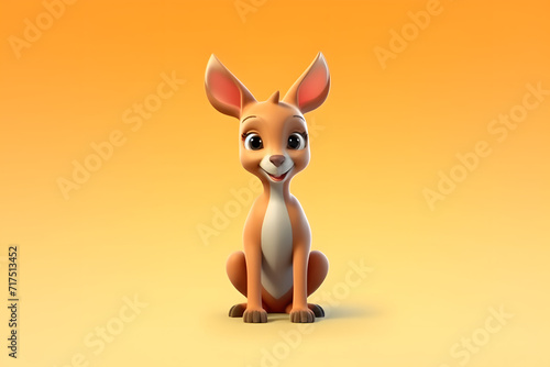 3d rendering cute Kangaroo cartoon © Ky
