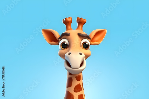 3d rendering cute Giraffe cartoon