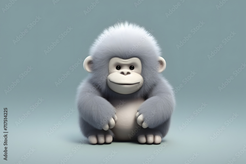 Fototapeta premium 3d rendering cute Gorilla cartoon