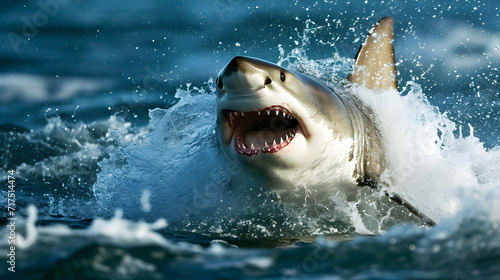 great white shark action shot