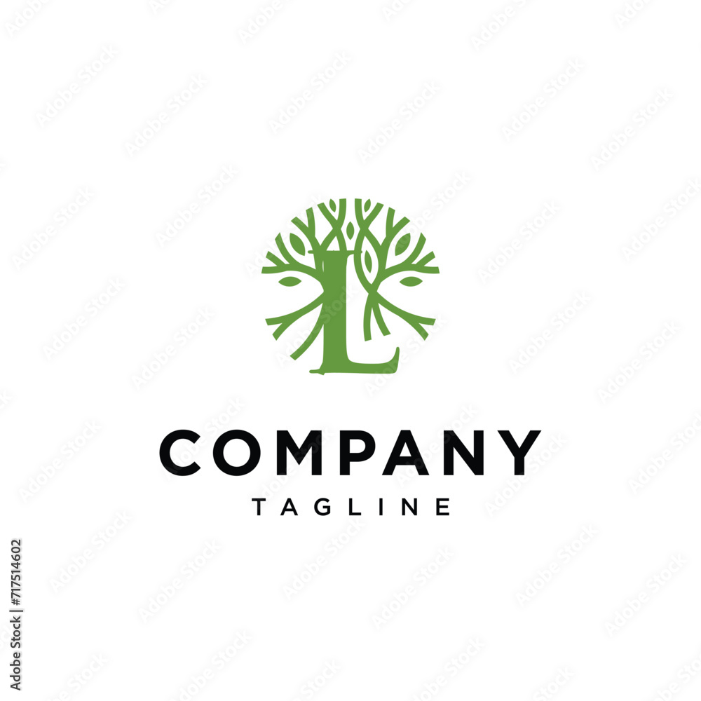 
Letter L Tree Logo icon vector template.eps