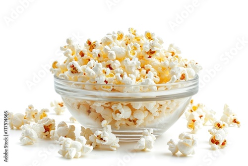 Isolated white background with popcorn bowl