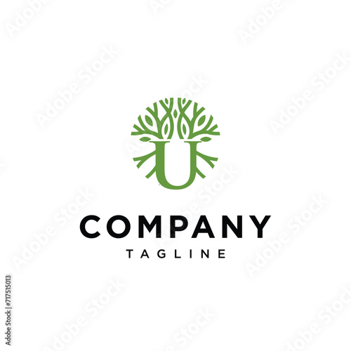  Letter U Tree Logo icon vector template.eps