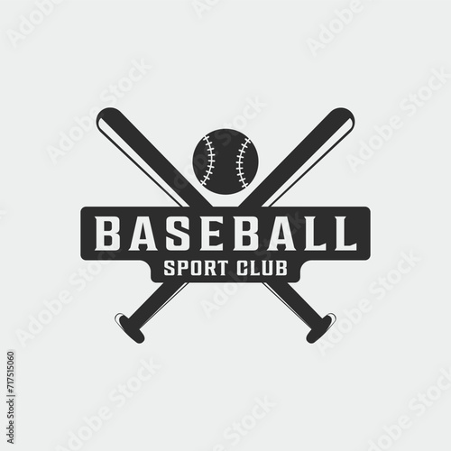 baseball sport club vintage logo vector illustration template icon graphic design