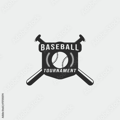 baseball tournament vintage logo vector illustration template icon graphic design