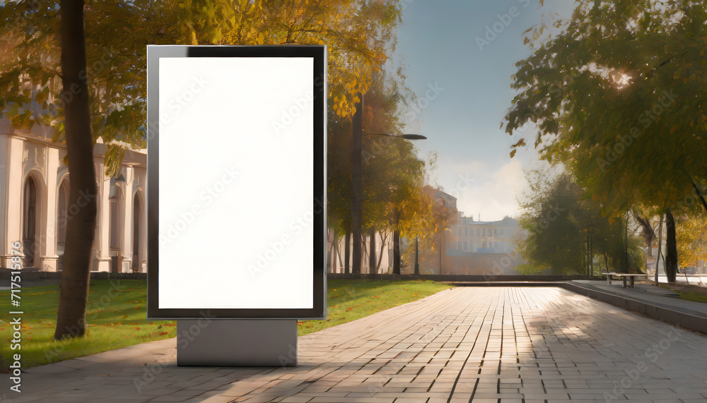 Blank street billboard poster. Generative AI. Blank street billboard poster. Generative AI.
