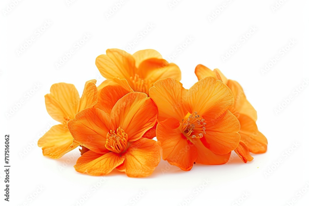 isolated tangerine flowers on white background