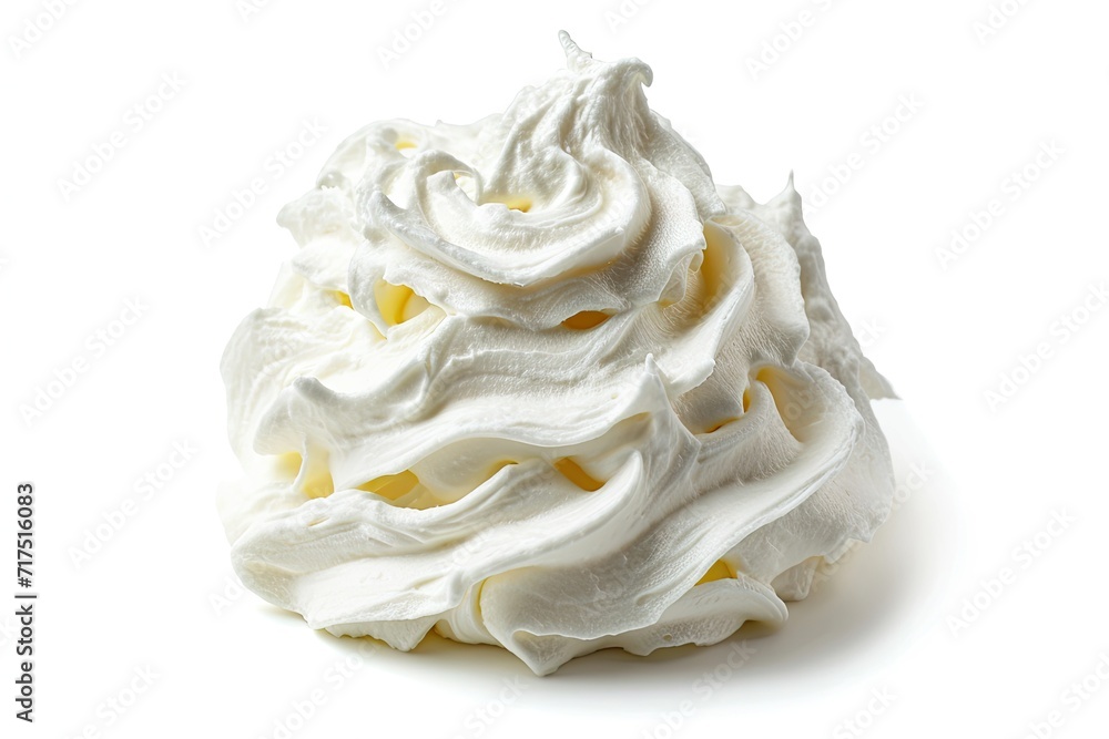 Whipped cream with clipping path on white background front view Whipped cream with clipping path on white background front view