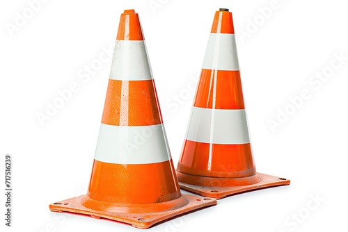 White background with orange and white traffic cone