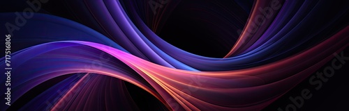 A visually captivating abstract futuristic background featuring neon pink and blue glowing lines in high-speed wave-like patterns.