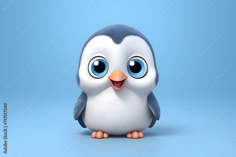 Obraz premium 3d rendering cute Penguin cartoon