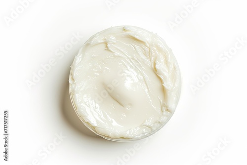 Top view of isolated cosmetic petrolatum on white