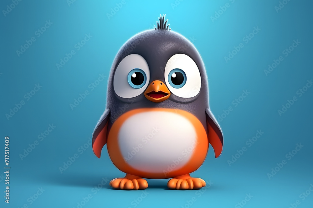 Obraz premium 3d rendering cute Penguin cartoon