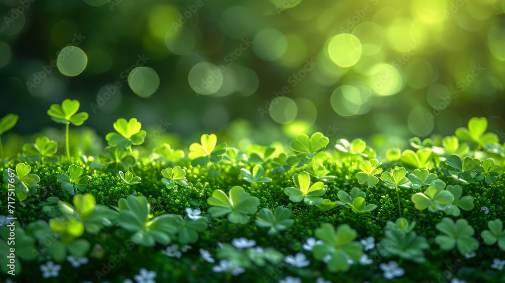 Enchanted Clover Meadow - A Lush St. Patrick's Day Dream. AI Generative.
