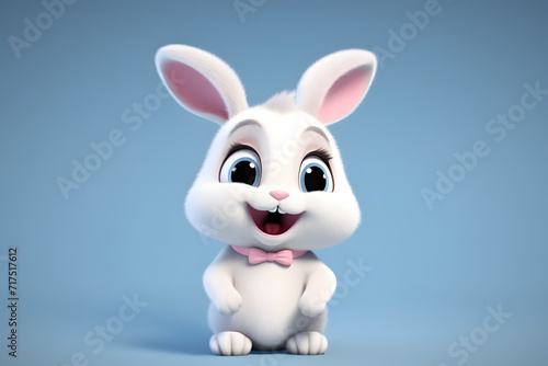 3d rendering cute Rabbit cartoon