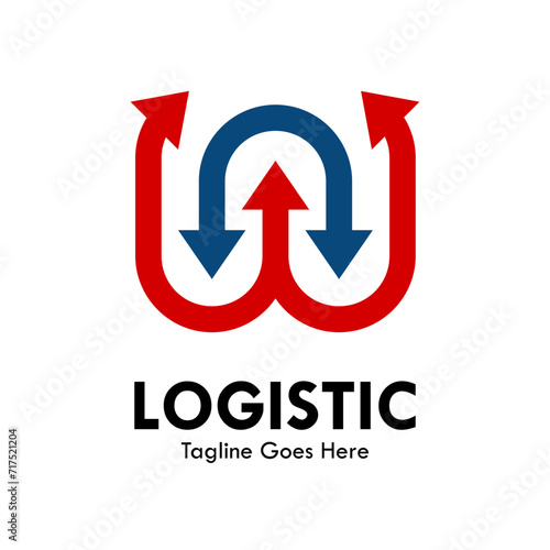 Free Download Logistic design logo template illustration. there are line with arrow - GFXLoad