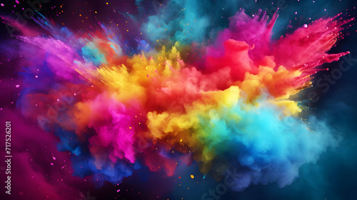 Paint holi. Holi paint splash. Colored powder explosion