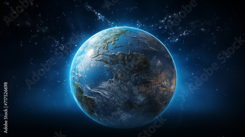 3D illustration of the planet Earth from space. Background for earth day, astronomy day, and environment day