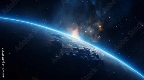 3D illustration of the planet Earth from space. Background for earth day, astronomy day, and environment day © Mentari
