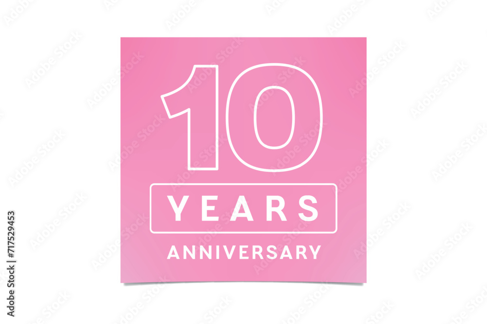 10 years anniversary vector icon, logo. Graphic design element with number 10 years anniversary vector icon, logo. Graphic design element with number