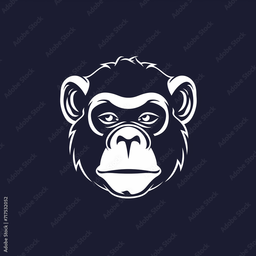 Naklejka premium monkey minimalist logo