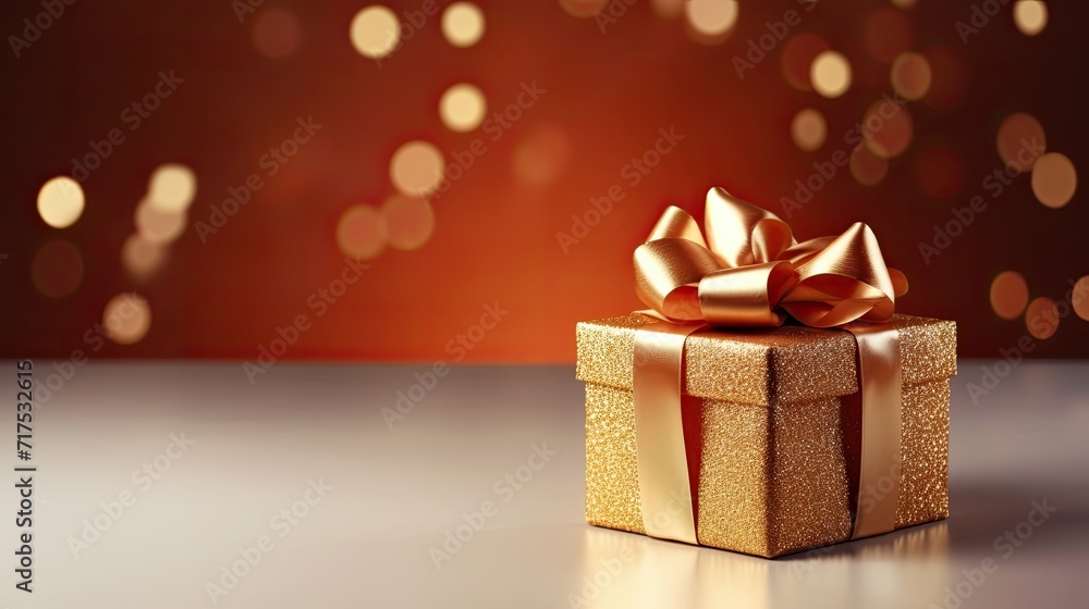 Gift box on a clean background in the style of the new year where there is space for text Gift box on a clean background in the style of the new year where there is space for text