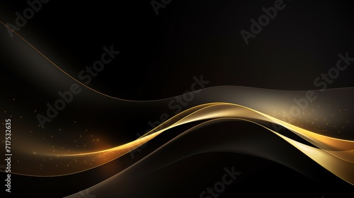 A black and gold wavy background. generative AI