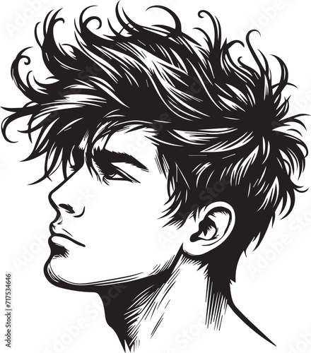 Stylish Boy With Stylish Hair Style Vector