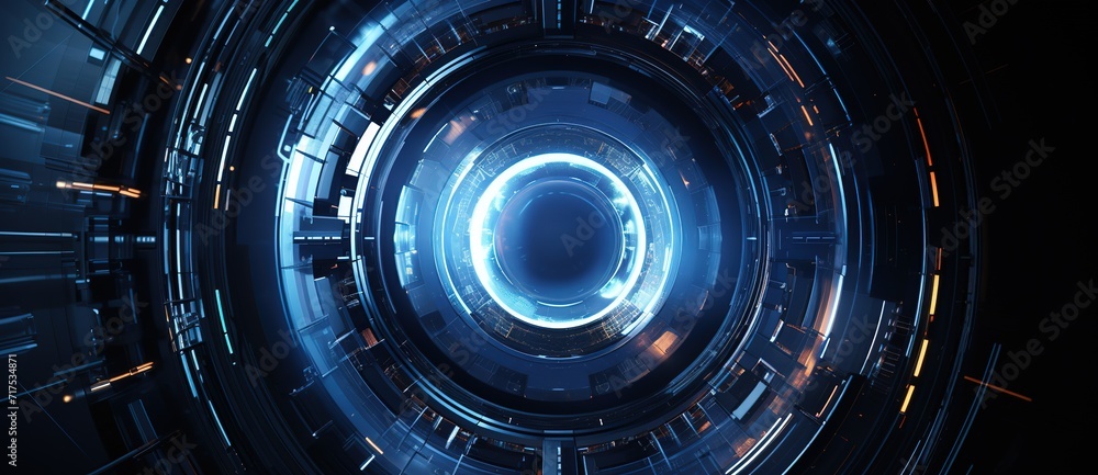 A background with a circle concept depicting sophisticated technology. generative AI A background with a circle concept depicting sophisticated technology. generative AI