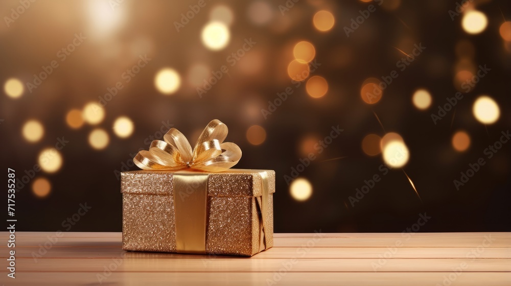 Gift box on a clean background in the style of the new year where there is space for text Gift box on a clean background in the style of the new year where there is space for text