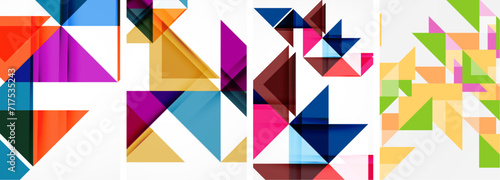 Triangle poster set for wallpaper, business card, cover, poster, banner, brochure, header, website