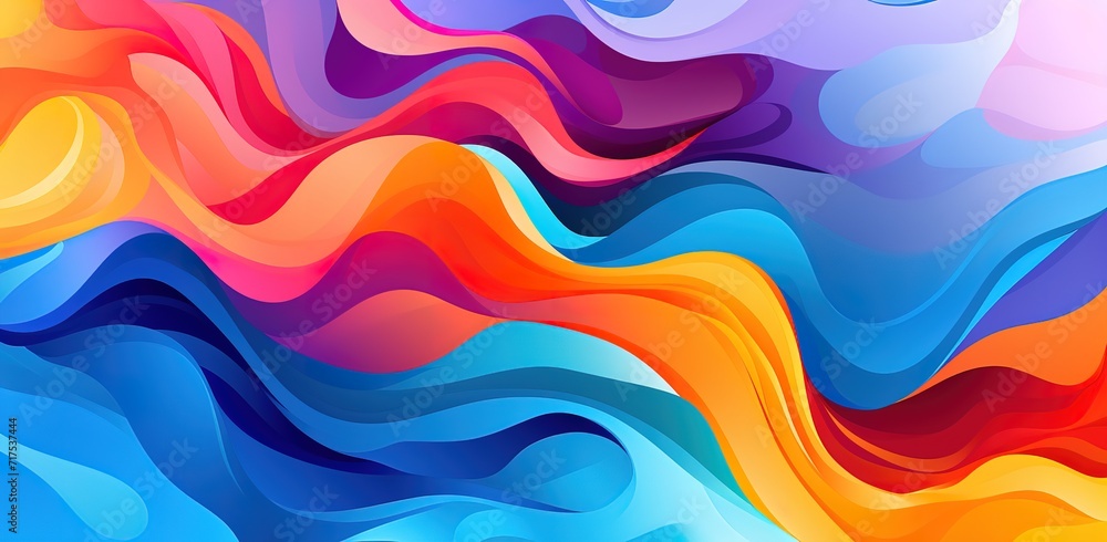 An abstract wave in orange, blue, and purple. generative AI An abstract wave in orange, blue, and purple. generative AI