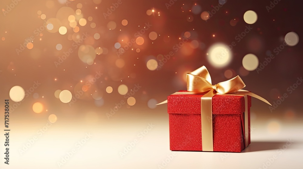 Gift box on a clean background in the style of the new year where there is space for text Gift box on a clean background in the style of the new year where there is space for text