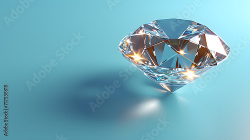 Expensive shiny prism on a light blue background