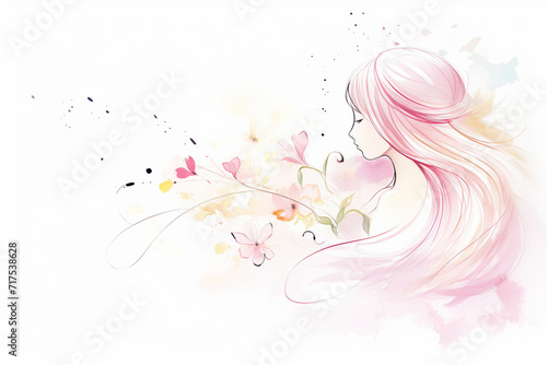Cool and smooth The elegance of pastel design , cartoon drawing, water color style